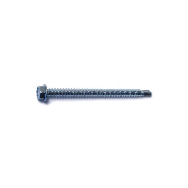 Midwest Fastener Self-Drilling Screw, #12 x 3 in, Zinc Plated Steel Flange Hex Head External Hex Drive, 10 PK 68687 - main
